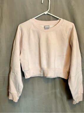 TNA Cozy Fleece Crewneck Sweatshirt in Pale Pink